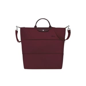 Bolsos De Viaje Longchamp Expandable Recycled canvas Burdeos | 860913BWP