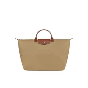 Bolsos De Viaje Longchamp L Desert Recycled canvas Kaki | 172458ONL