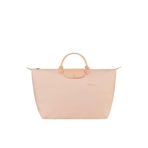 Bolsos De Viaje Longchamp L Flowers Recycled canvas Rosas Claro | 149235AJS