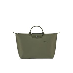 Bolsos De Viaje Longchamp L Forest Recycled canvas Verde | 392568IRN