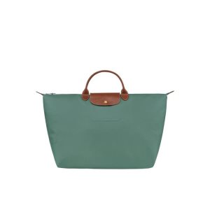 Bolsos De Viaje Longchamp L Recycled canvas Gris Verde | 038256NEZ