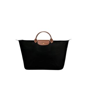 Bolsos De Viaje Longchamp L Recycled canvas Negras | 386950ACE