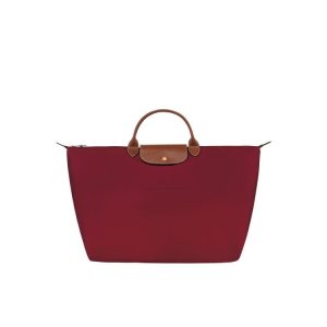 Bolsos De Viaje Longchamp L Recycled canvas Rojas | 457962JHM