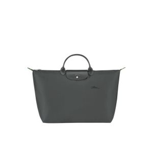 Bolsos De Viaje Longchamp L Recycled canvas Gris Oscuro | 625841JGA