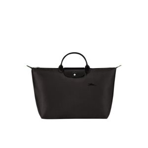 Bolsos De Viaje Longchamp L Recycled canvas Negras | 897146EKU