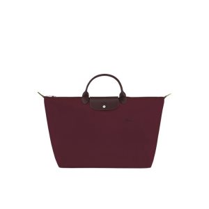 Bolsos De Viaje Longchamp L Recycled canvas Burdeos | 926351SLP