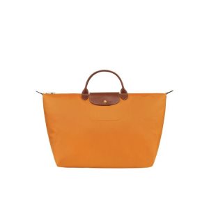 Bolsos De Viaje Longchamp L Saffron Recycled canvas Naranjas | 739048TCM