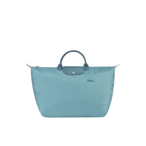 Bolsos De Viaje Longchamp L Thunderstorm Recycled canvas Azules | 321864ECP