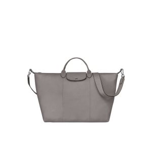 Bolsos De Viaje Longchamp L Turtledove Cuero Gris | 091578PMS