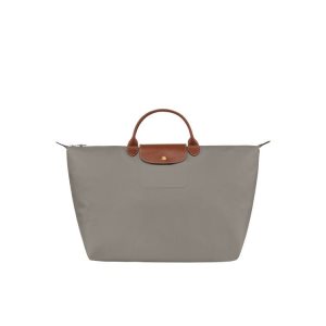 Bolsos De Viaje Longchamp L Turtledove Recycled canvas Gris | 961052IJU