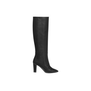 Boots & Booties Longchamp Tacón Cuero Negras | 687213QWP
