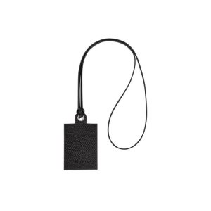 Cardholders & Coin Purses Longchamp Card With Necklace Cuero Negras | 051364GDC