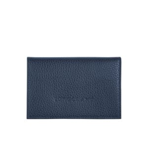 Cardholders & Coin Purses Longchamp Card Cuero Azul Marino | 236490AUS