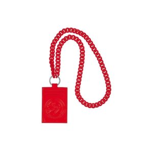Cardholders & Coin Purses Longchamp Card With Necklace Vermilion Cuero Rojas | 256041TBF