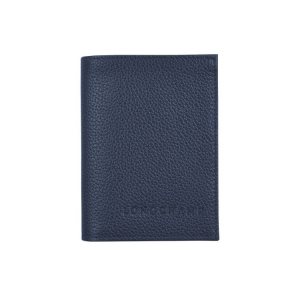 Cardholders & Coin Purses Longchamp Card Cuero Azul Marino | 260358QFY