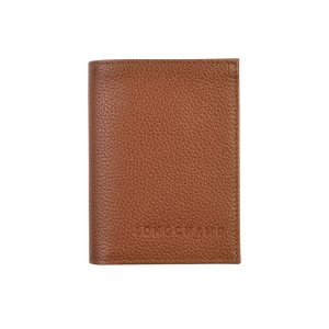 Cardholders & Coin Purses Longchamp Card Caramel Cuero Marrones | 285619EPM