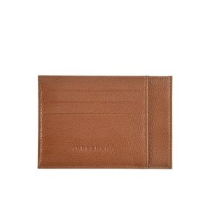 Cardholders & Coin Purses Longchamp Card Caramel Cuero Marrones | 406123KTY