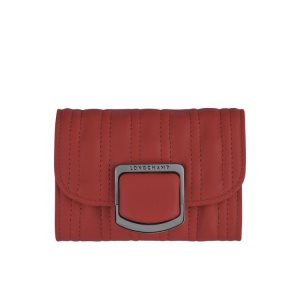 Cardholders & Coin Purses Longchamp Card Cuero Rojas | 408275FGA