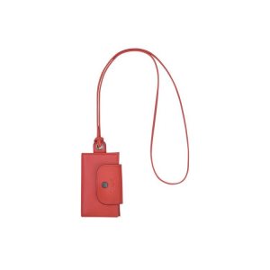 Cardholders & Coin Purses Longchamp Card With Necklace Terracotta Cuero Naranjas | 427958UCZ