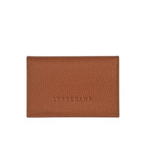 Cardholders & Coin Purses Longchamp Card Caramel Cuero Marrones | 592780NQU