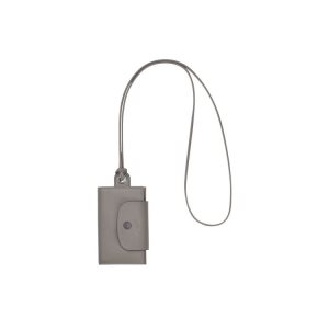 Cardholders & Coin Purses Longchamp Card With Necklace Turtledove Cuero Gris | 602958UEH