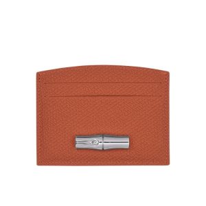Cardholders & Coin Purses Longchamp Card Cuero Rojas Oscuro | 706835VGS