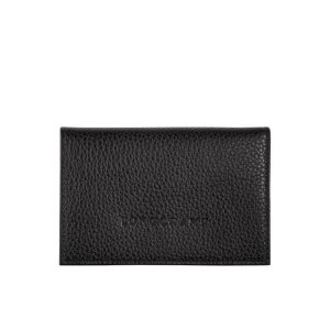 Cardholders & Coin Purses Longchamp Card Cuero Negras | 719630FCT