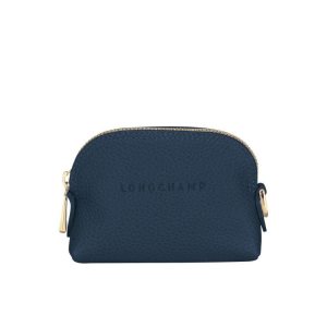 Cardholders & Coin Purses Longchamp Cuero Azul Marino | 013985XUS