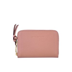 Cardholders & Coin Purses Longchamp Cuero Rosas | 027158YSW