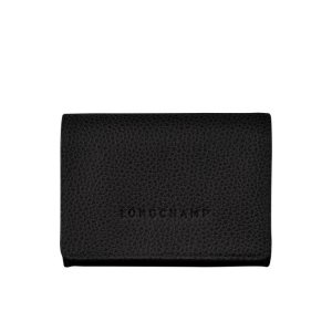 Cardholders & Coin Purses Longchamp Cuero Negras | 402916EDC