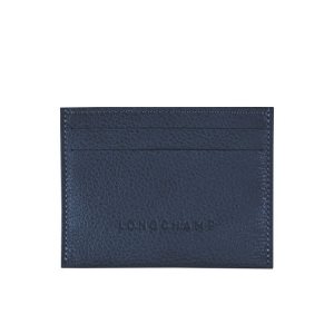 Cardholders & Coin Purses Longchamp Cuero Azul Marino | 508392PAM