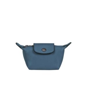 Cardholders & Coin Purses Longchamp Cuero Azules | 621490CNG
