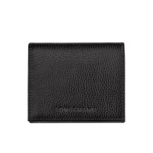 Cardholders & Coin Purses Longchamp Cuero Negras | 671983UNT