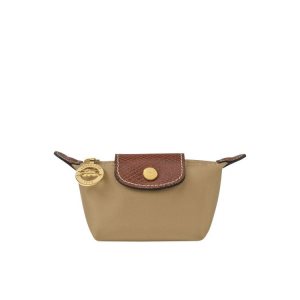 Cardholders & Coin Purses Longchamp Desert Recycled canvas Kaki | 921683IFD