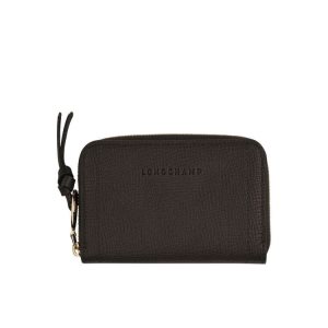 Cardholders & Coin Purses Longchamp Ebony Cuero Cafe | 849723ABI