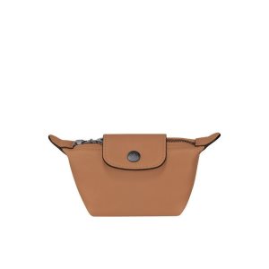 Cardholders & Coin Purses Longchamp Hazelnut Cuero Beige | 498710DOW