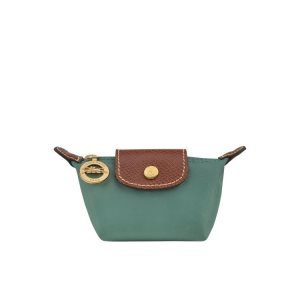 Cardholders & Coin Purses Longchamp Recycled canvas Gris Verde | 365980OEY