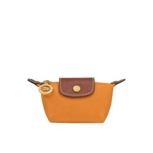 Cardholders & Coin Purses Longchamp Saffron Recycled canvas Naranjas | 287395LPJ