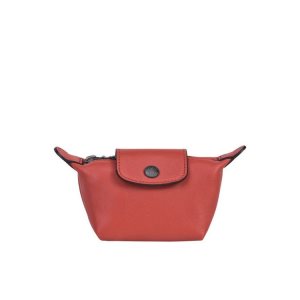 Cardholders & Coin Purses Longchamp Terracotta Cuero Naranjas | 520738BZX