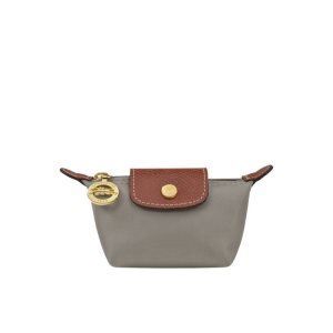Cardholders & Coin Purses Longchamp Turtledove Recycled canvas Gris | 789416GHY