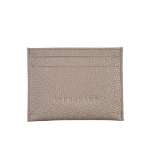 Cardholders & Coin Purses Longchamp Turtledove Cuero Gris | 792160HIL
