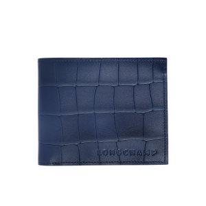 Carteras Longchamp Cuero Azul Marino | 263508CBL