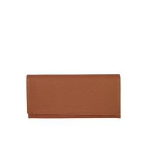 Carteras Longchamp Long Continental Caramel Cuero Marrones | 482135PXM