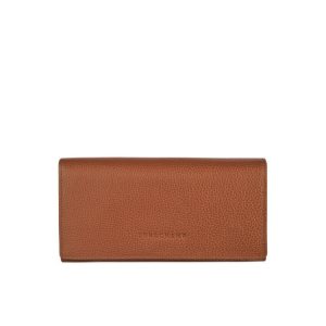 Carteras Longchamp Long Continental Caramel Cuero Marrones | 519246FNQ