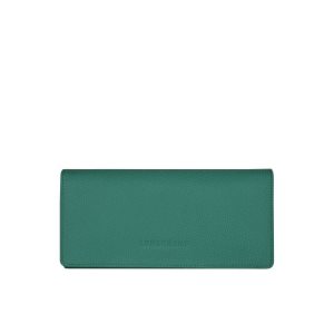 Carteras Longchamp Long Continental Cuero Gris Verde | 149628WDT