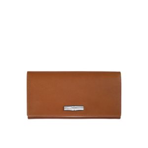 Carteras Longchamp Long Continental Cuero Marrones | 217653CVL