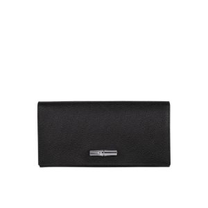 Carteras Longchamp Long Continental Cuero Negras | 516378HYP