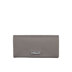 Carteras Longchamp Long Continental Turtledove Cuero Gris | 961754ODP