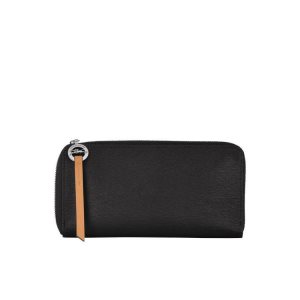 Carteras Longchamp Long With Zip Around Lona Negras | 751083UXT