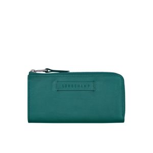Carteras Longchamp Long With Zip Around Cuero Gris Verde | 930152DKE
